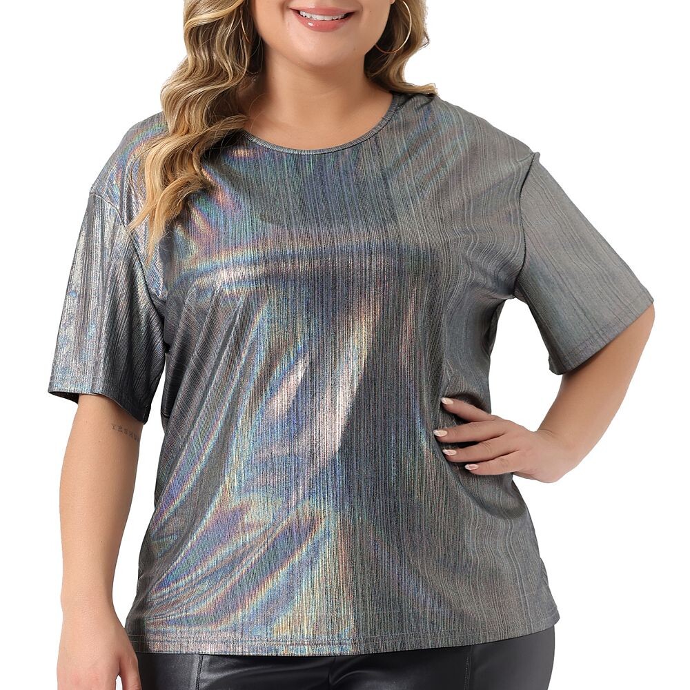 Топ больших размеров для женщин, футболка с металлическим круглым вырезом и коротким рукавом, вечерние блузки, футболки Agnes Orinda, серый
Топ больших размеров для женщин, футболка с металлическим круглым вырезом и коротким рукавом, вечерние блузки, футболки Agnes Orinda, серый