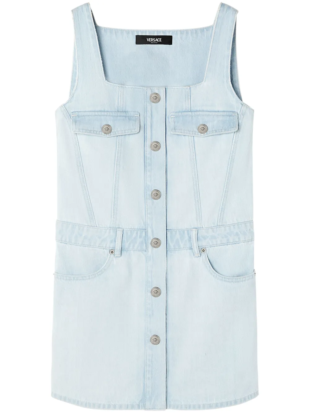 Джинсовое платье мини с пуговицами Medusa VERSACE, синий
Джинсовое платье мини с пуговицами Medusa VERSACE, синий