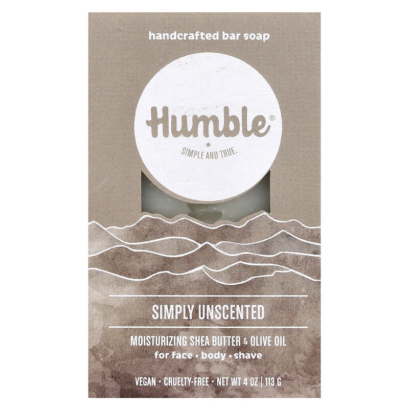Humble Brands, Кусковое мыло ручной работы, без запаха, 113 г (4 унции)
Humble Brands, Кусковое мыло ручной работы, без запаха, 113 г (4 унции)