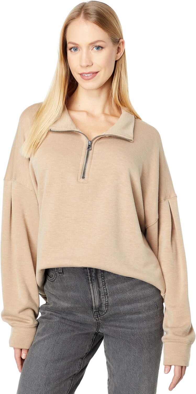 Толстовка Dylan by True Grit Madison Lux Fleece High-Low Zip Pullover w/ Drop Shoulder & Raw Edge Hem, цвет Birch 
Толстовка Dylan by True Grit Madison Lux Fleece High-Low Zip Pullover w/ Drop Shoulder & Raw Edge Hem, цвет Birch