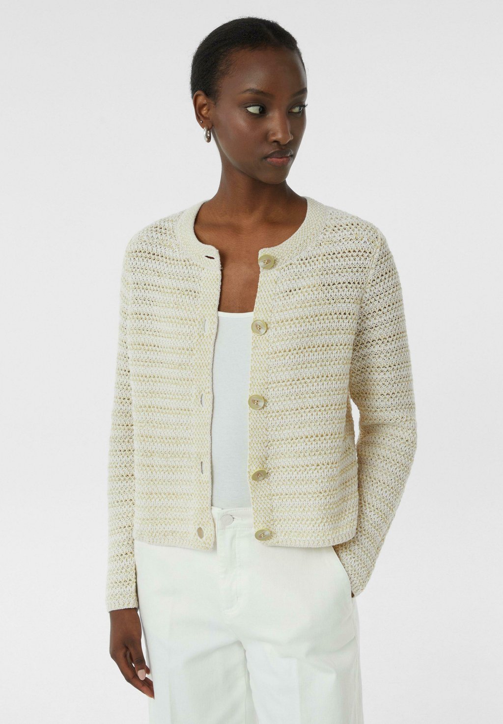 Кардиган MIT STRUKTURMUSTER UND KNOPFLEISTE comma casual identity, белый
Кардиган MIT STRUKTURMUSTER UND KNOPFLEISTE comma casual identity, белый