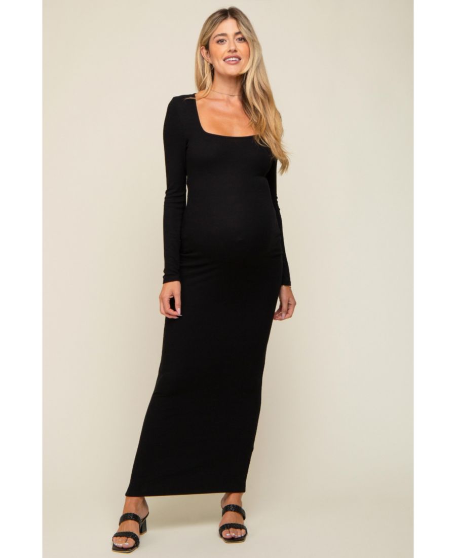 Длинное платье для беременных, черное, в рубчик, с длинными рукавами и квадратным вырезом Pinkblush, Black
Длинное платье для беременных, черное, в рубчик, с длинными рукавами и квадратным вырезом Pinkblush, Black