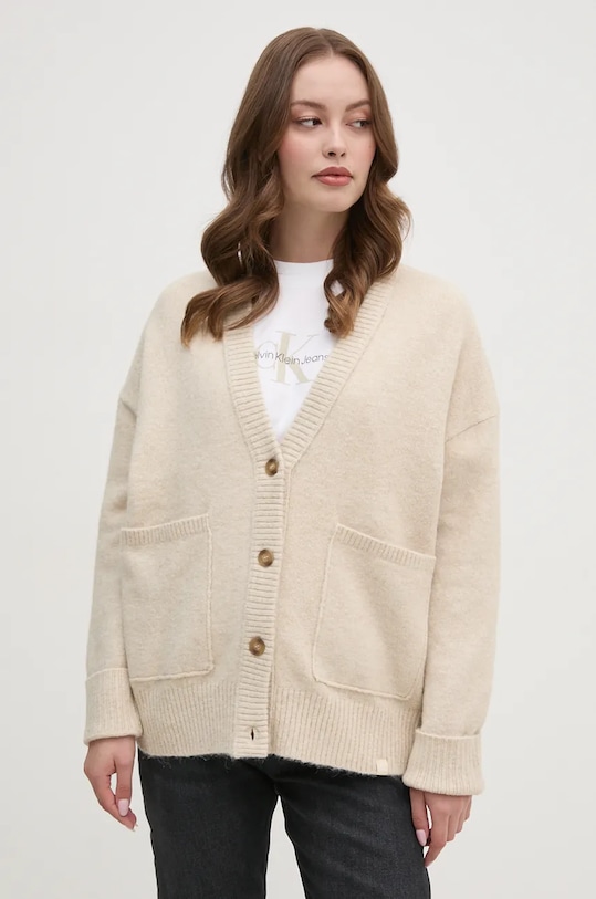 Кардиган с добавлением шерсти Calvin Klein Jeans, бежевый
Кардиган с добавлением шерсти Calvin Klein Jeans, бежевый