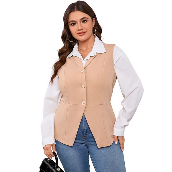 Женский жилет-топ Plus size без рукавов для делового стиля Seoria, Khaki
Женский жилет-топ Plus size без рукавов для делового стиля Seoria, Khaki