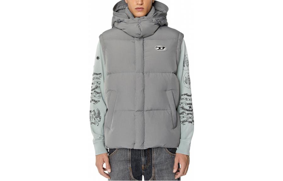 Diesel Пуховый жилет мужской серый с капюшоном, средней плотности ткани, другие характеристики
Diesel Пуховый жилет мужской серый с капюшоном, средней плотности ткани, другие характеристики