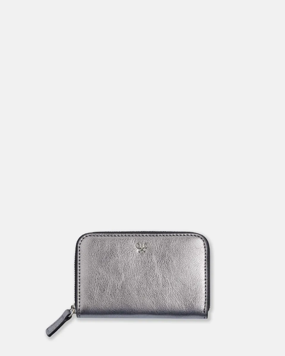 Миниатюрный женский кошелек из серебристой кожи Silbon, серебряный
Миниатюрный женский кошелек из серебристой кожи Silbon, серебряный