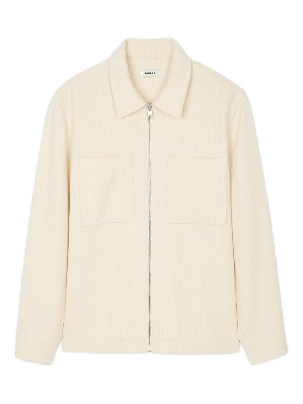 Фактурная куртка-рубашка на молнии SANDRO, нейтральный 
Фактурная куртка-рубашка на молнии SANDRO, нейтральный