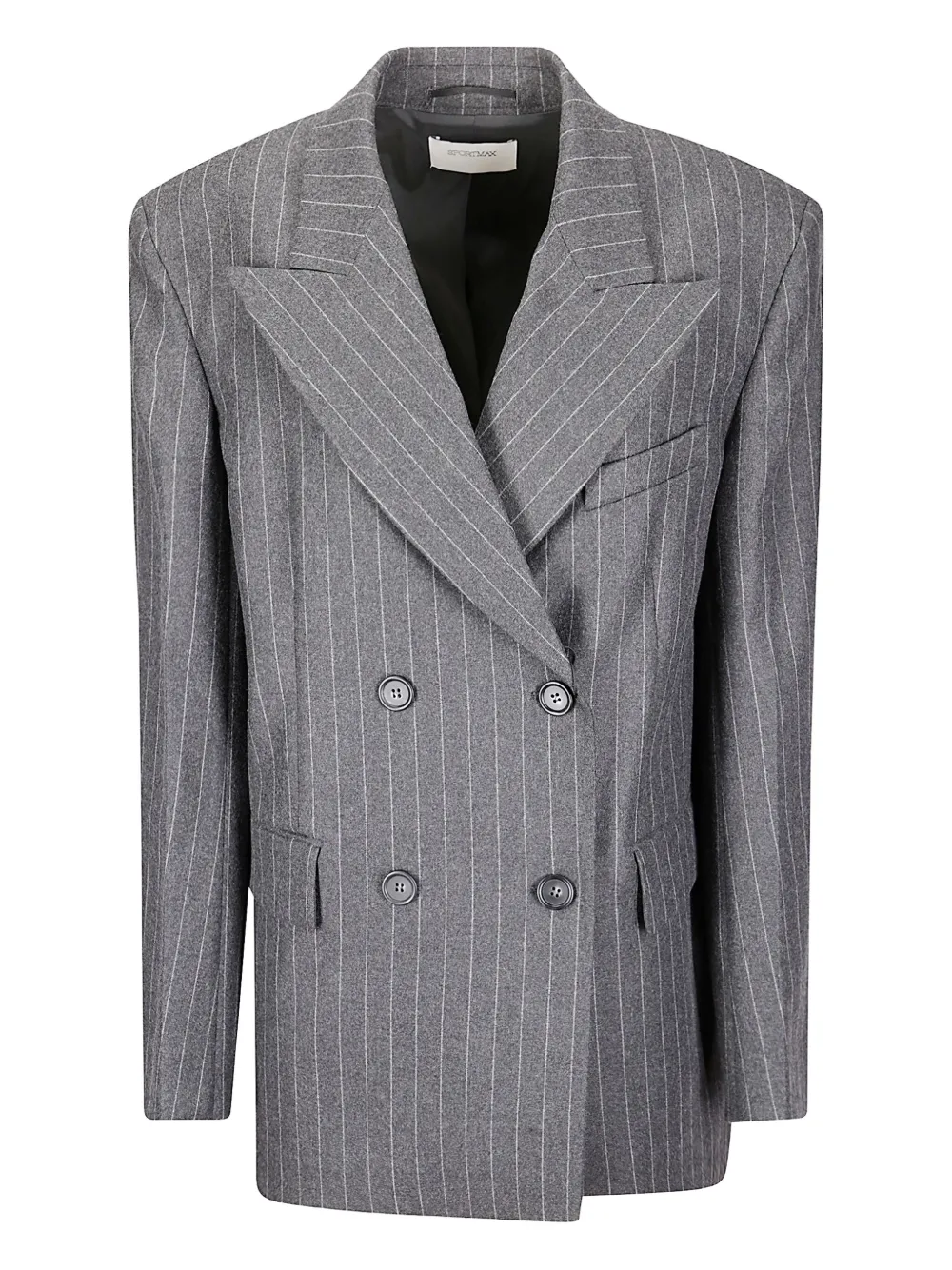 Двубортный пиджак в тонкую полоску SPORTMAX, серый
Двубортный пиджак в тонкую полоску SPORTMAX, серый