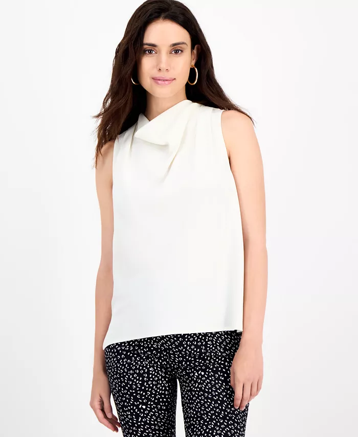 Миниатюрный топ без рукавов с драпированным вырезом I.N.C. International Concepts, коричневый/бежевый 
Миниатюрный топ без рукавов с драпированным вырезом I.N.C. International Concepts, коричневый/бежевый