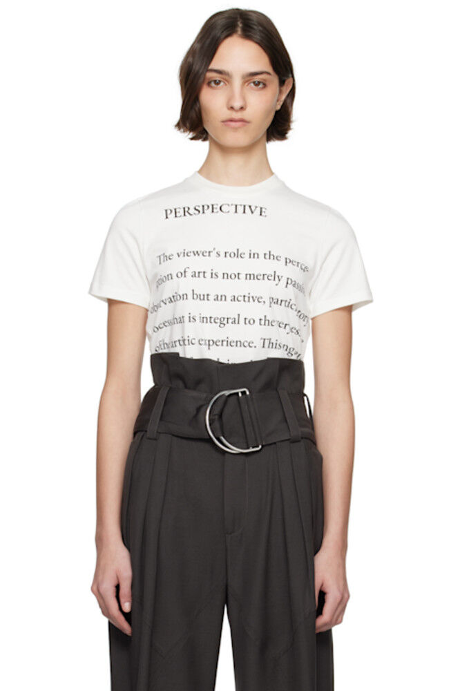 Белая футболка с текстовым принтом JW Anderson
Белая футболка с текстовым принтом JW Anderson