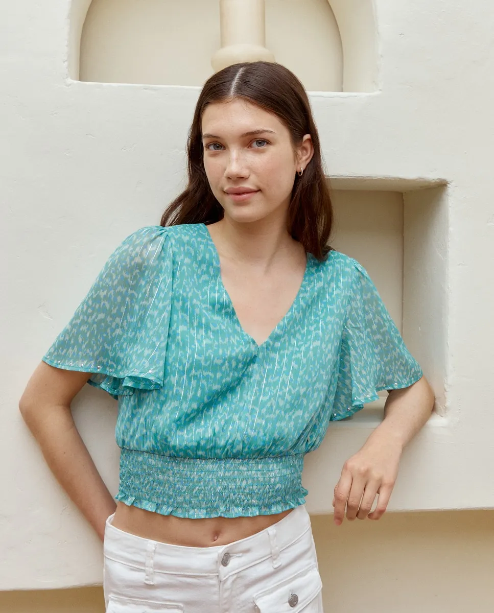 Топ с коротким рукавом и деталью заклепок Green Coast, зеленый
Топ с коротким рукавом и деталью заклепок Green Coast, зеленый