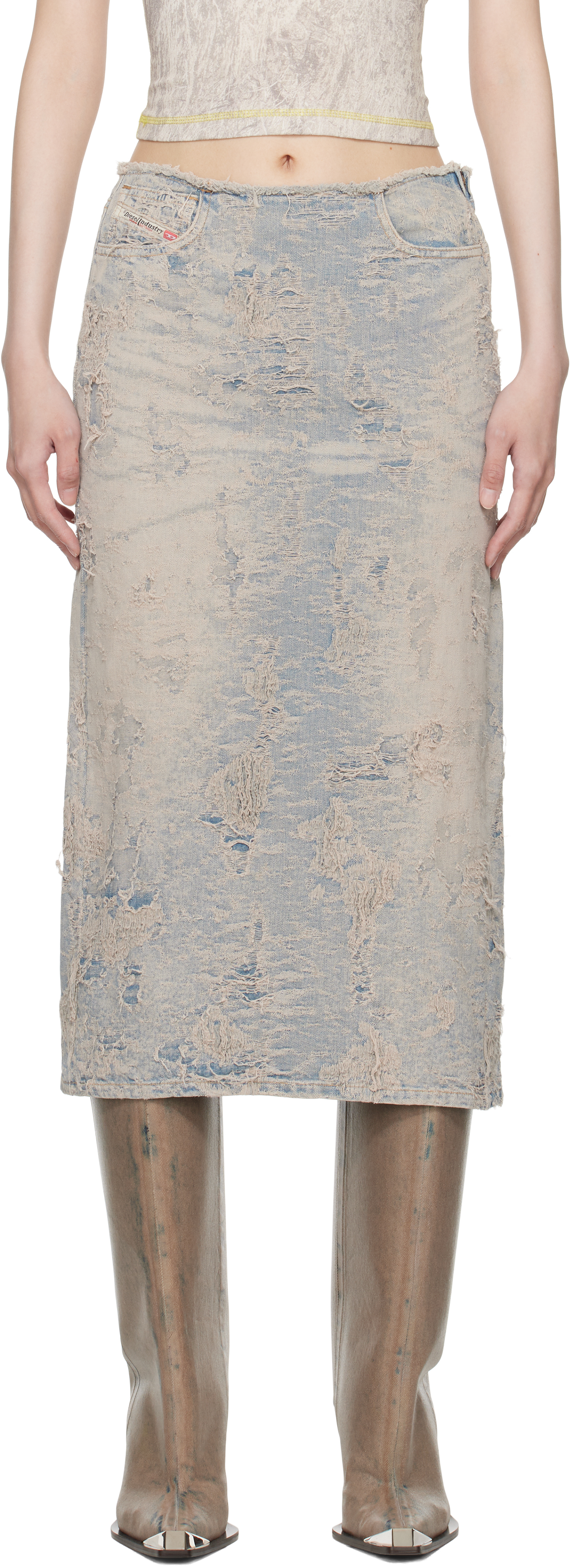 Синяя джинсовая юбка-миди De-Pra-Fsf Diesel
Синяя джинсовая юбка-миди De-Pra-Fsf Diesel