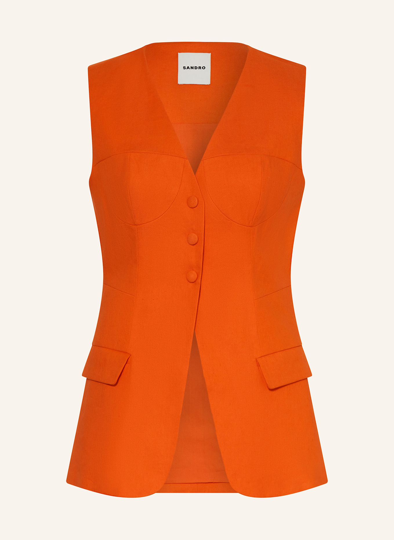 Жилет-Блейзер с льном Sandro, оранжевый
Жилет-Блейзер с льном Sandro, оранжевый