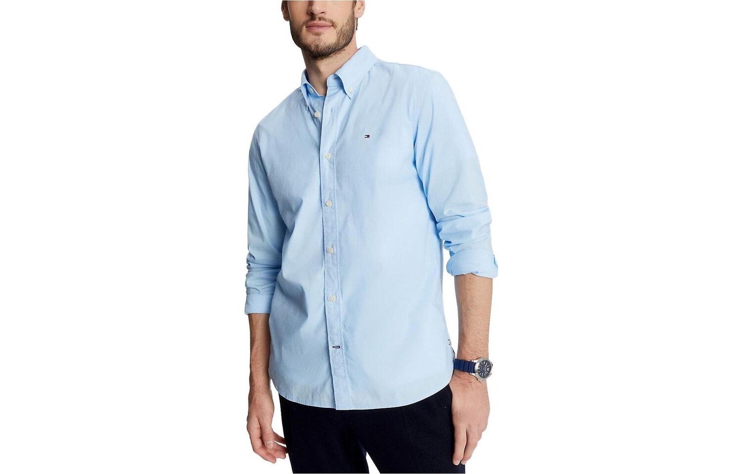 Рубашка мужская небесно-голубая Tommy Hilfiger, голубой
Рубашка мужская небесно-голубая Tommy Hilfiger, голубой