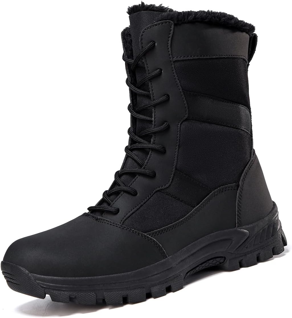 Тактические военные ботинки LEIJOP для мужчин, высокие боевые ботинки с верхом из искусственной кожи и противоскользящей подошвой из TPR, легкие походные ботинки весом 1,0 кг для кемпинга, охоты и работы, черный
Тактические военные ботинки LEIJOP для мужчин, высокие боевые ботинки с верхом из искусственной кожи и противоскользящей подошвой из TPR, легкие походные ботинки весом 1,0 кг для кемпинга, охоты и работы, черный