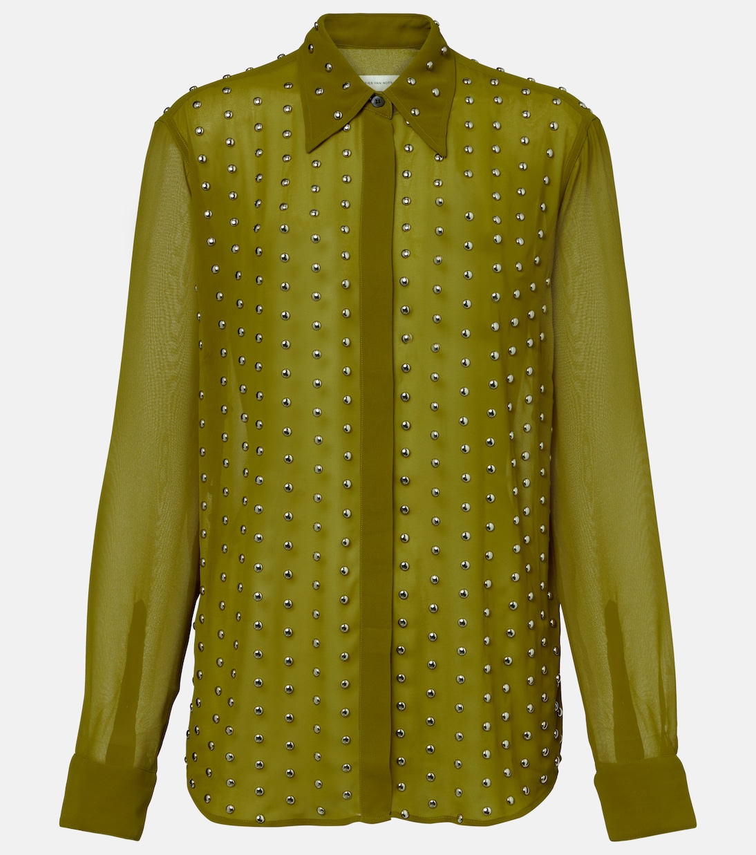 Полупрозрачная рубашка Chowy с заклепками Dries Van Noten, оливковый
Полупрозрачная рубашка Chowy с заклепками Dries Van Noten, оливковый