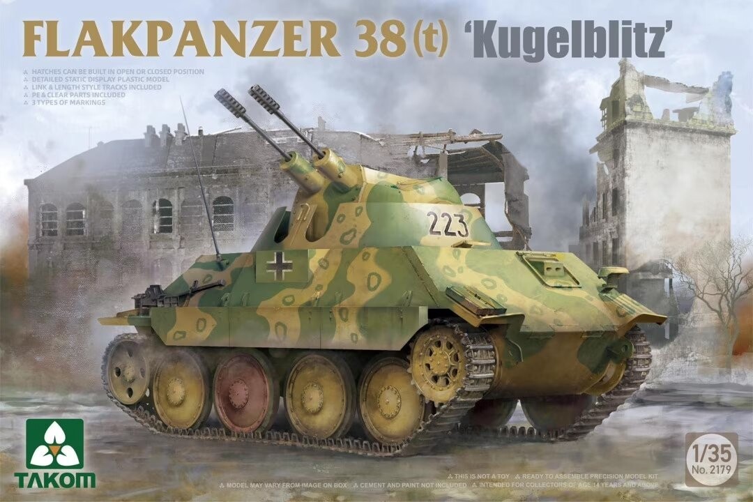 Таком 2179 Flakpanzer 38(t) 'Kugelblitz' 1/35 Inna marka 
Таком 2179 Flakpanzer 38(t) 'Kugelblitz' 1/35 Inna marka