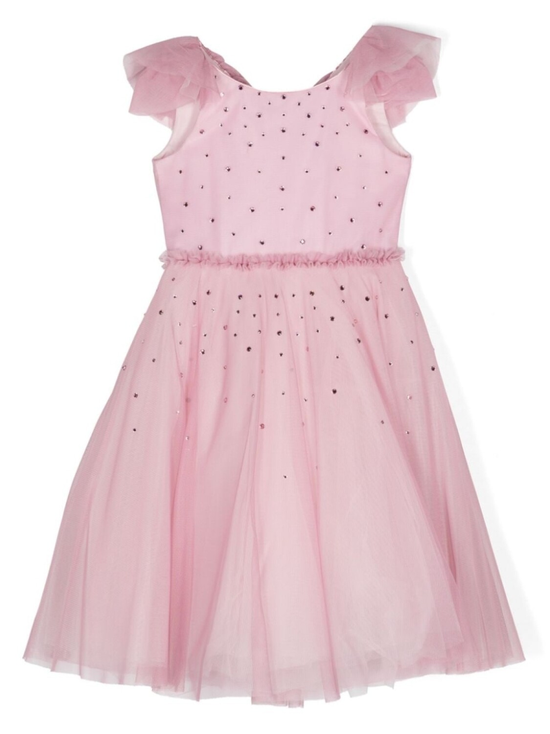 Monnalisa платье с оборками и стразами, розовый
Monnalisa платье с оборками и стразами, розовый