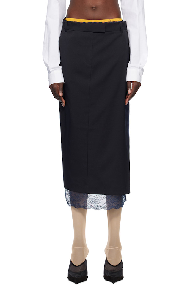 Юбка миди с кружевной отделкой Pushbutton, синий
Юбка миди с кружевной отделкой Pushbutton, синий