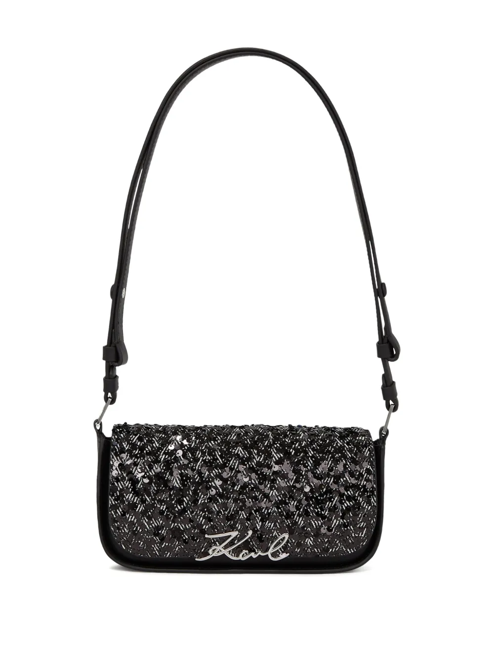Сумка на плечо с узором в елочку и пайетками KARL LAGERFELD, черный
Сумка на плечо с узором в елочку и пайетками KARL LAGERFELD, черный