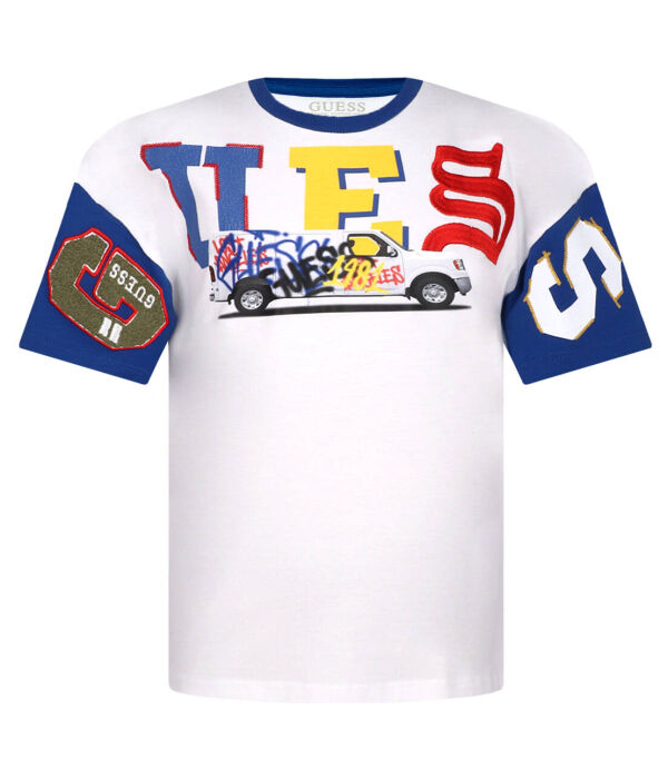 Футболка Guess хлопковая, белый 
Футболка Guess хлопковая, белый