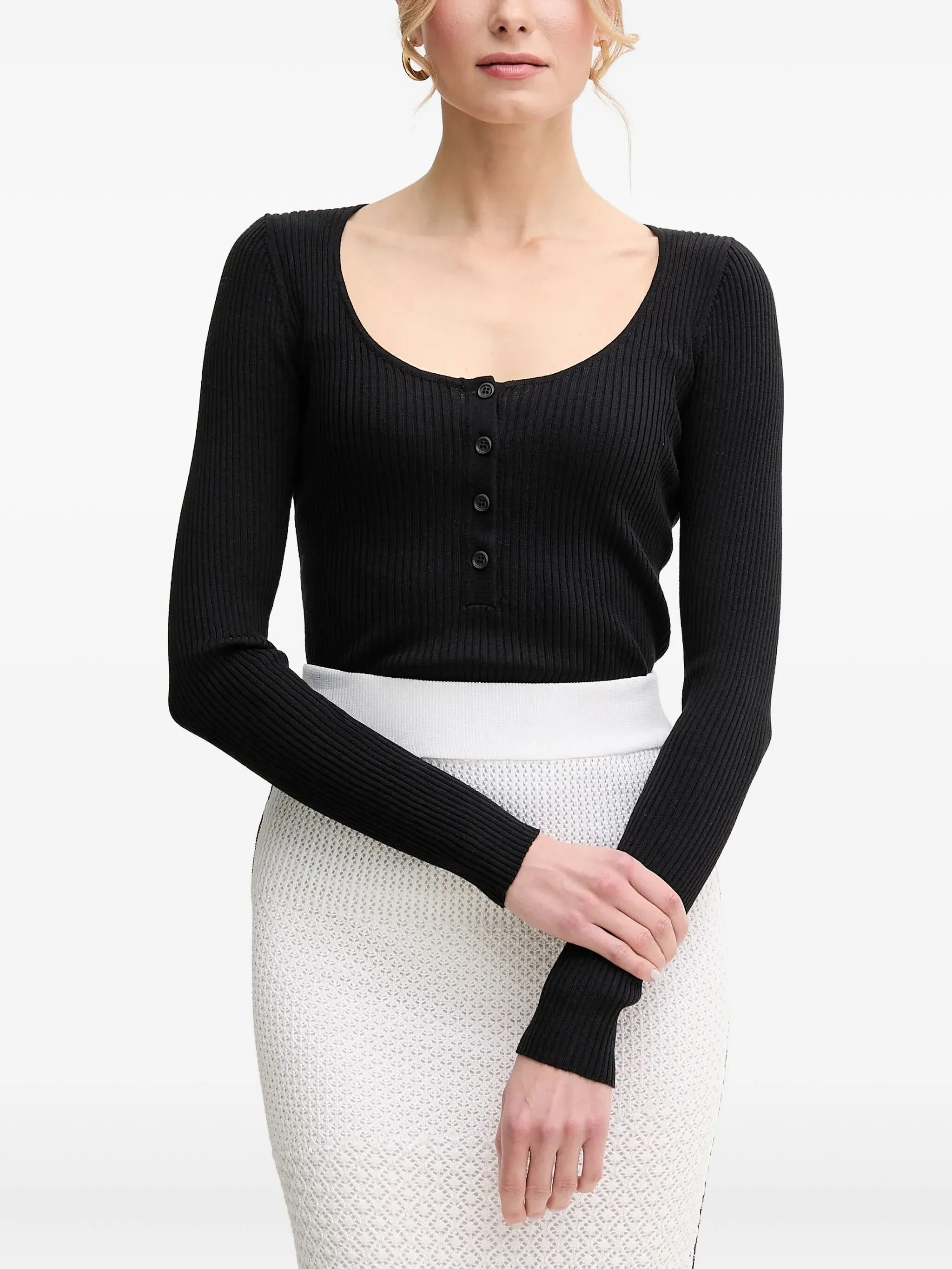 Топ в рубчик с длинными рукавами Pinko, черный
Топ в рубчик с длинными рукавами Pinko, черный