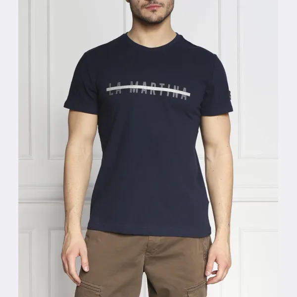 Футболка стандартного кроя с добавлением белья La Martina, синий 
Футболка стандартного кроя с добавлением белья La Martina, синий