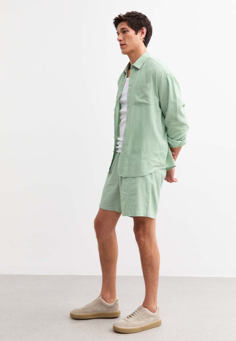 Рубашка RELAXED LINEN BLEND New Look, светло-зеленый 
Рубашка RELAXED LINEN BLEND New Look, светло-зеленый