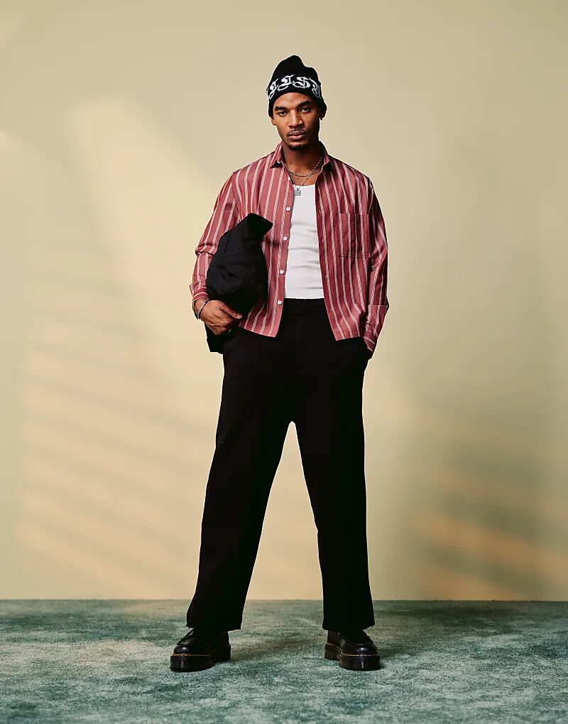 Свободная рубашка в полоску свободного кроя бордового цвета ASOS DESIGN
Свободная рубашка в полоску свободного кроя бордового цвета ASOS DESIGN