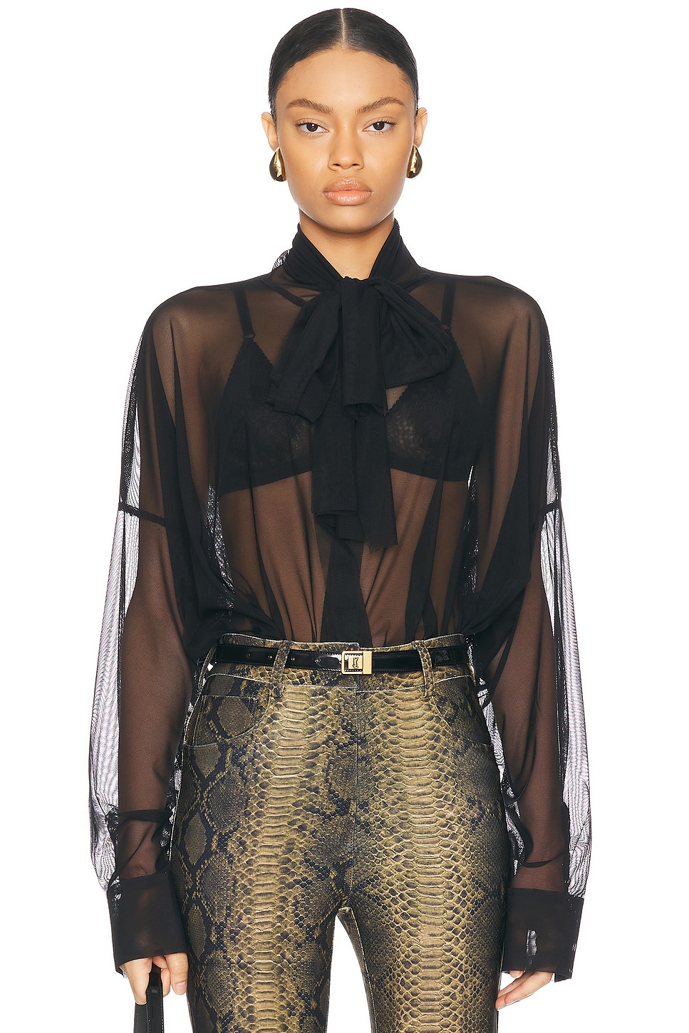 Супер-оверсайз-рубашка-бойфренд, боди с бантом Norma Kamali, черный
Супер-оверсайз-рубашка-бойфренд, боди с бантом Norma Kamali, черный