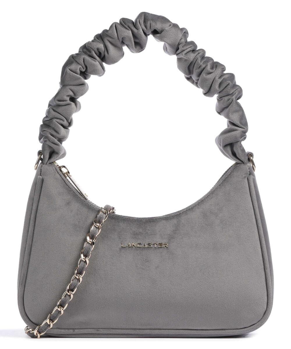 Бархатная сумка на плечо шушу из полиэстера Lancaster, серый 
Бархатная сумка на плечо шушу из полиэстера Lancaster, серый