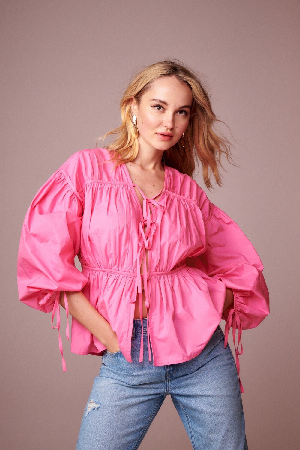 Многослойная блузка из поплина с завязками Next, розовый
Многослойная блузка из поплина с завязками Next, розовый