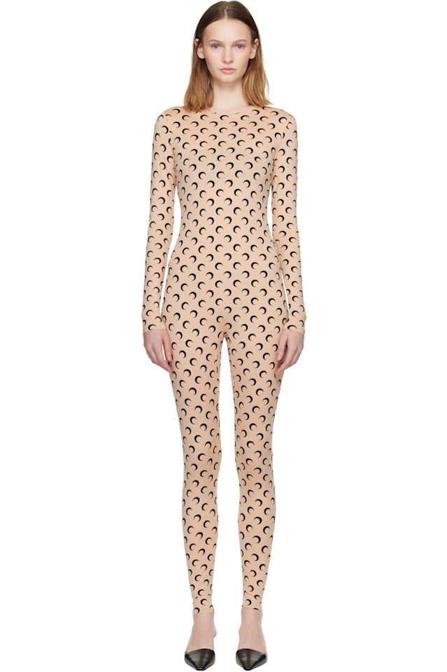 Marine Serre Бежевый комбинезон из переработанного трикотажа с лунным рисунком
Marine Serre Бежевый комбинезон из переработанного трикотажа с лунным рисунком
