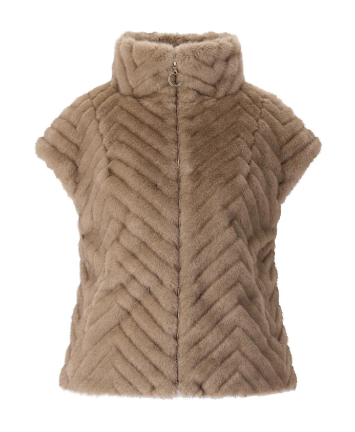 Жилет с воротником-стойкой из искусственного меха «шеврон» Joseph Ribkoff, коричневый
Жилет с воротником-стойкой из искусственного меха «шеврон» Joseph Ribkoff, коричневый