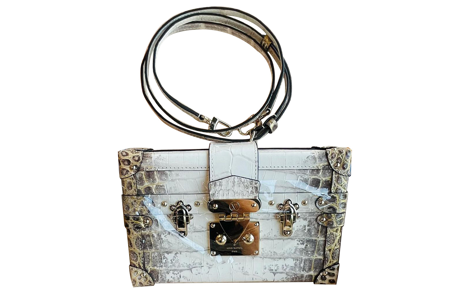 LOUIS VUITTON Petite Malle сумка-коробка из кожи крокодила, женская наплечная сумка white
LOUIS VUITTON Petite Malle сумка-коробка из кожи крокодила, женская наплечная сумка white