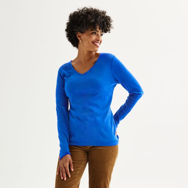 Миниатюрная базовая блузка с длинным рукавом и v-образным вырезом Croft & Barrow, цвет wilder blue
Миниатюрная базовая блузка с длинным рукавом и v-образным вырезом Croft & Barrow, цвет wilder blue