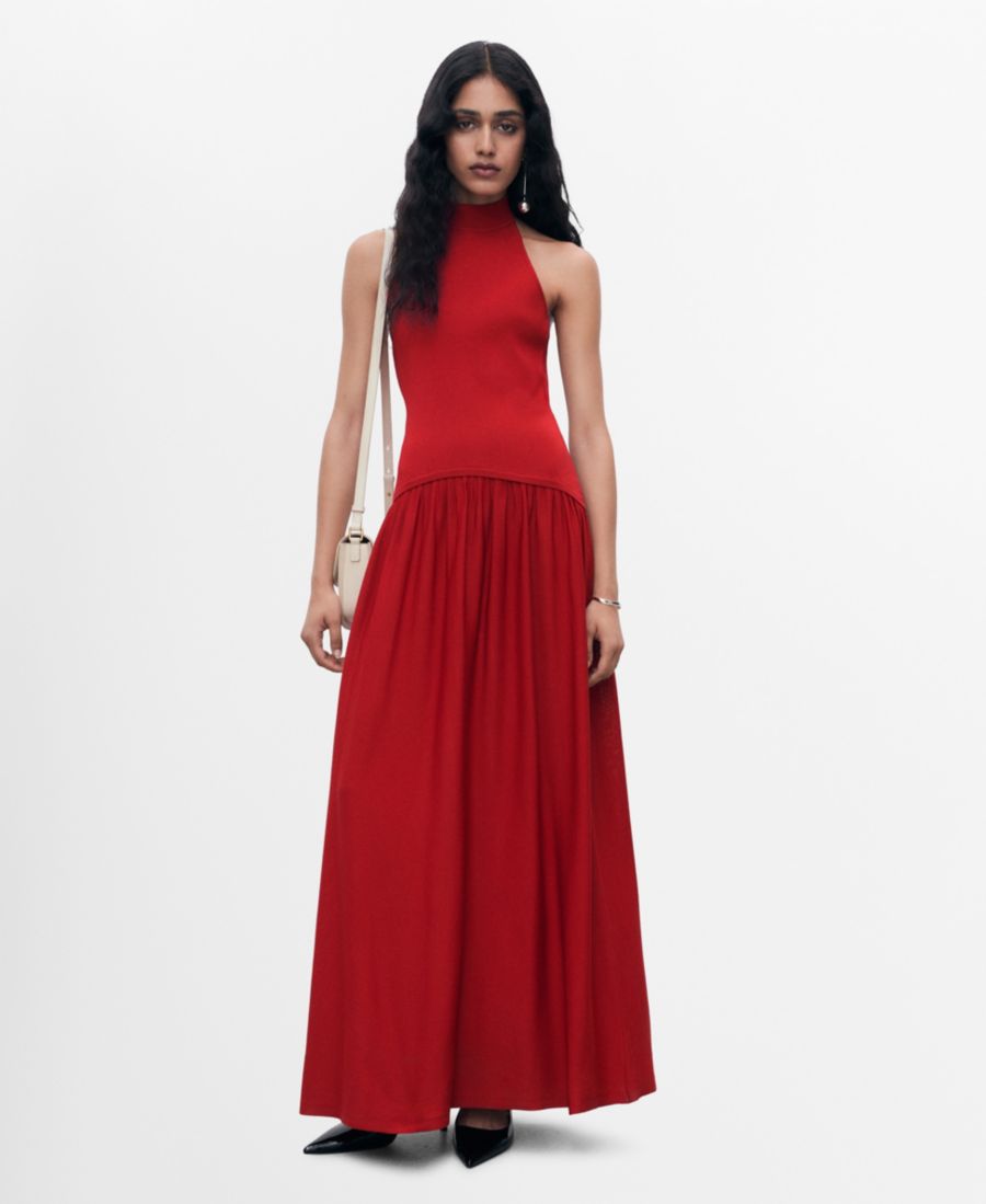 Женское платье-халтер из смешанной вязки MANGO, Red
Женское платье-халтер из смешанной вязки MANGO, Red