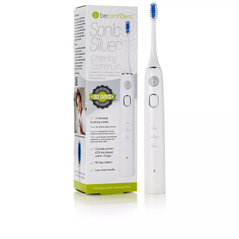 Зубная щетка Sonic silver electric whitening toothbrush #white/silver Beconfident, 1 шт.
Зубная щетка Sonic silver electric whitening toothbrush #white/silver Beconfident, 1 шт.