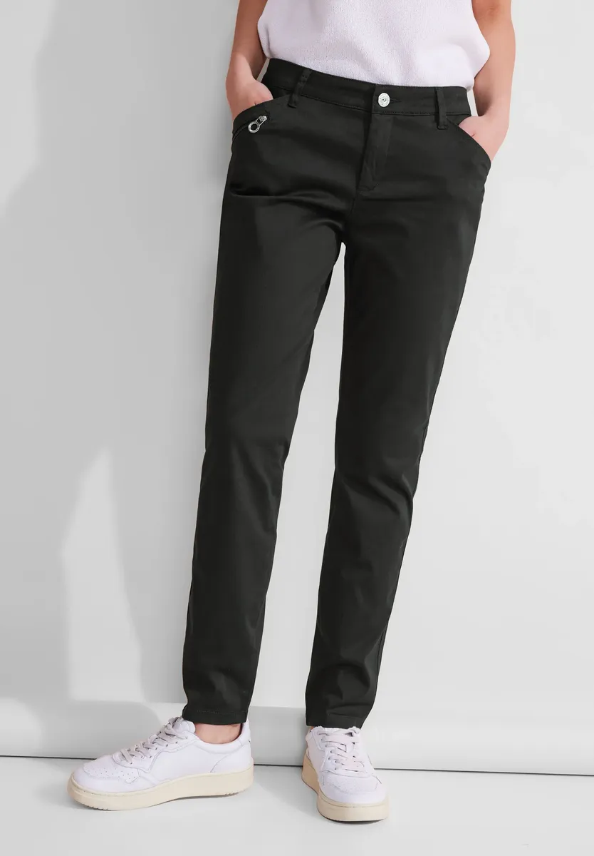 Брюки-скинни STREET ONE, средняя талия, черный
Брюки-скинни STREET ONE, средняя талия, черный