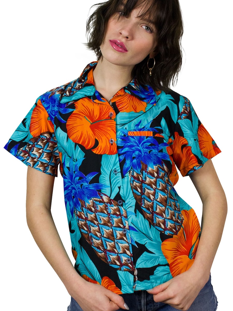 Блуза King Kameha Pineapple Hibiscus Black Line, бирюзовый
Блуза King Kameha Pineapple Hibiscus Black Line, бирюзовый