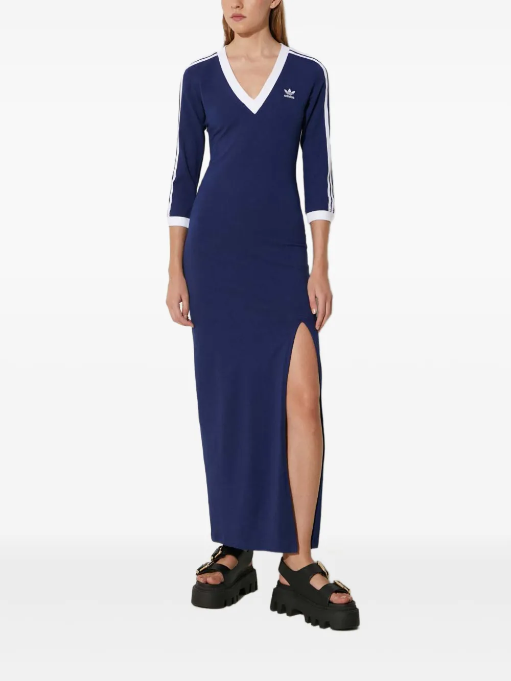 Платье с V-образным вырезом и полосками Adidas, синий
Платье с V-образным вырезом и полосками Adidas, синий