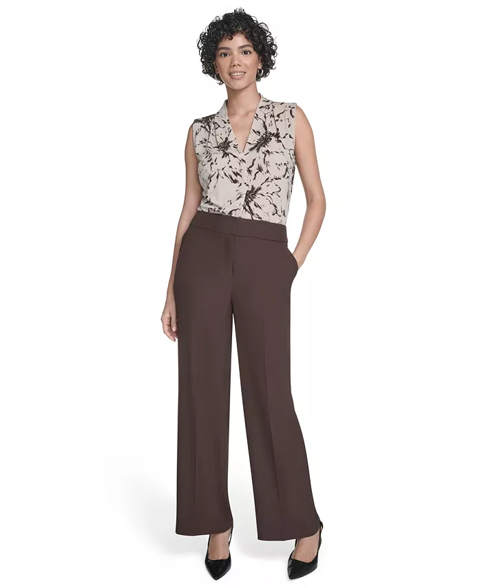 Маленькие однотонные широкие брюки Calvin Klein, коричневый
Маленькие однотонные широкие брюки Calvin Klein, коричневый