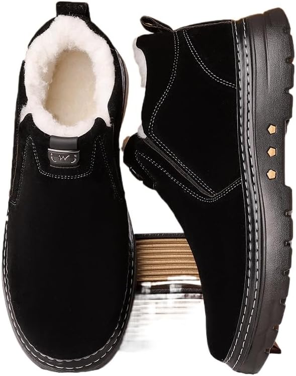 Зимние мужские ботинки с запрессовкой, снежные ботинки, утепленные флисом, с противоскользящей подошвой, короткие повседневные ботинки, теплые водонепроницаемые обувь для холодной погоды для прогулок на улице Qacksv, черный
Зимние мужские ботинки с запрессовкой, снежные ботинки, утепленные флисом, с противоскользящей подошвой, короткие повседневные ботинки, теплые водонепроницаемые обувь для холодной погоды для прогулок на улице Qacksv, черный