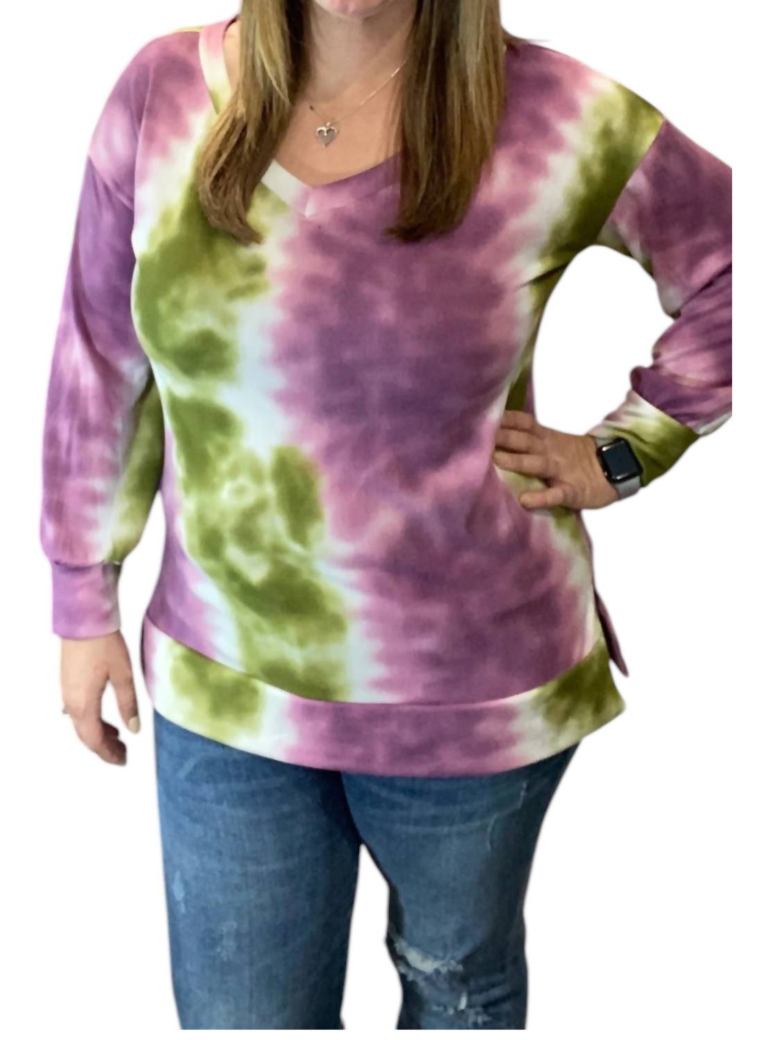 Свитер с рукавами-фонариками в оливковом/сливовом цвете honeyme
Свитер с рукавами-фонариками в оливковом/сливовом цвете honeyme