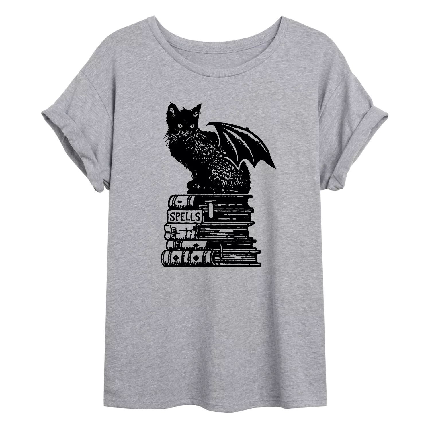 Детская футболка большого размера с изображением кота и крыльев «Хэллоуин» Licensed Character 
Детская футболка большого размера с изображением кота и крыльев «Хэллоуин» Licensed Character