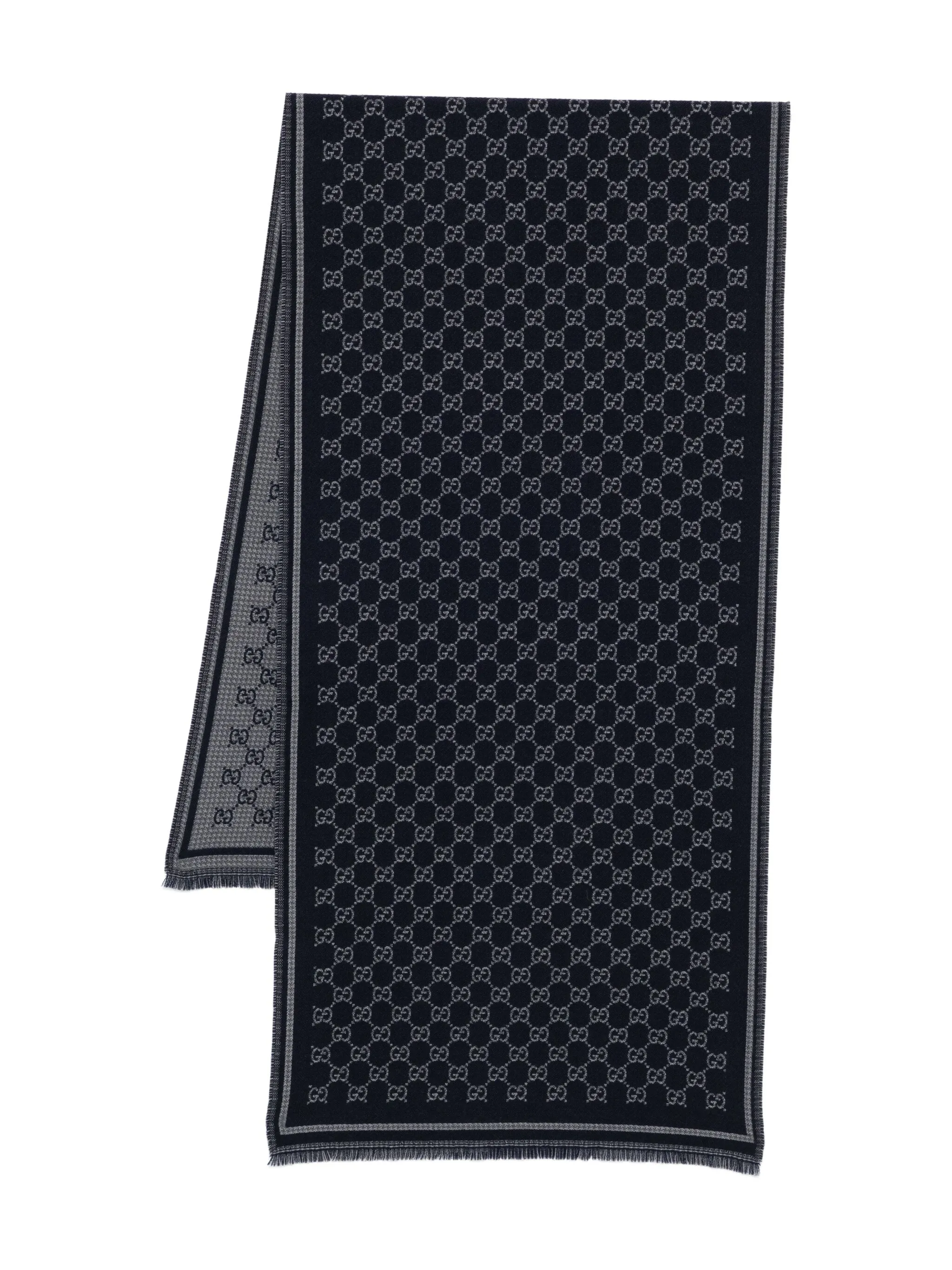 Шерстяной шарф с узором Gucci, синий
Шерстяной шарф с узором Gucci, синий