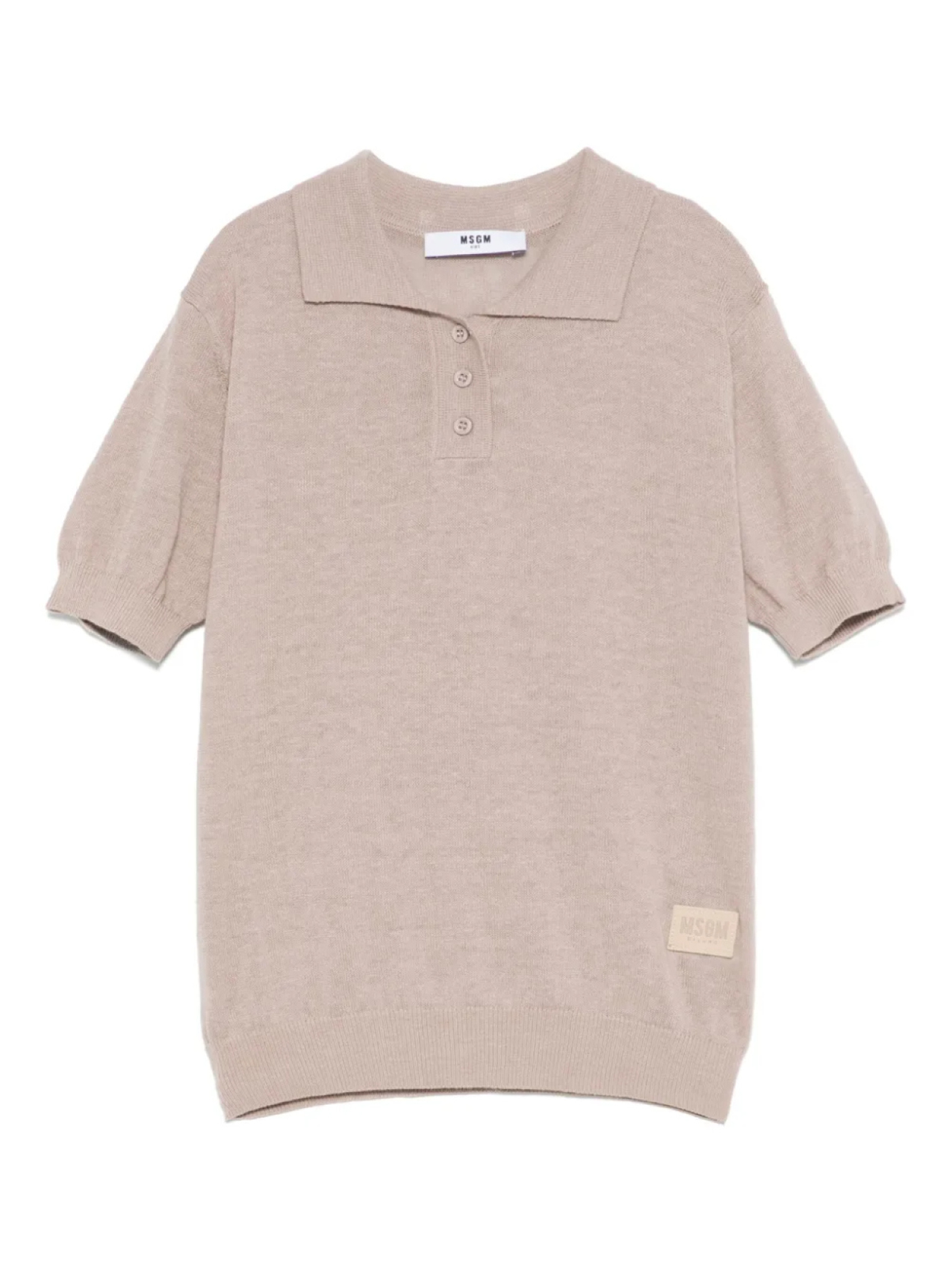 Рубашка-поло тонкой вязки MSGM Kids, серый 
Рубашка-поло тонкой вязки MSGM Kids, серый