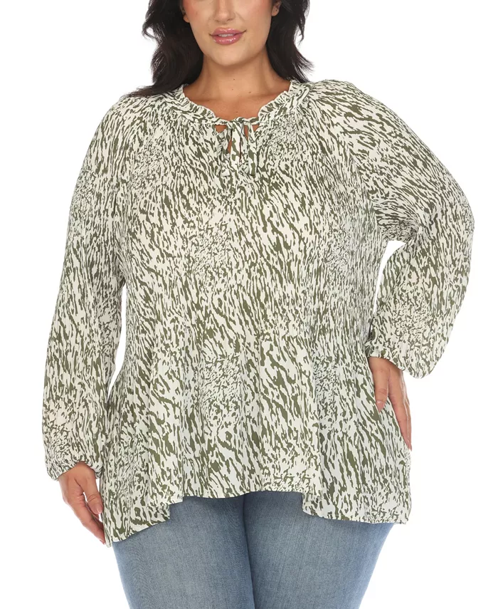 Блуза крестьянского кроя с принтом больших размеров White Mark, зеленый
Блуза крестьянского кроя с принтом больших размеров White Mark, зеленый