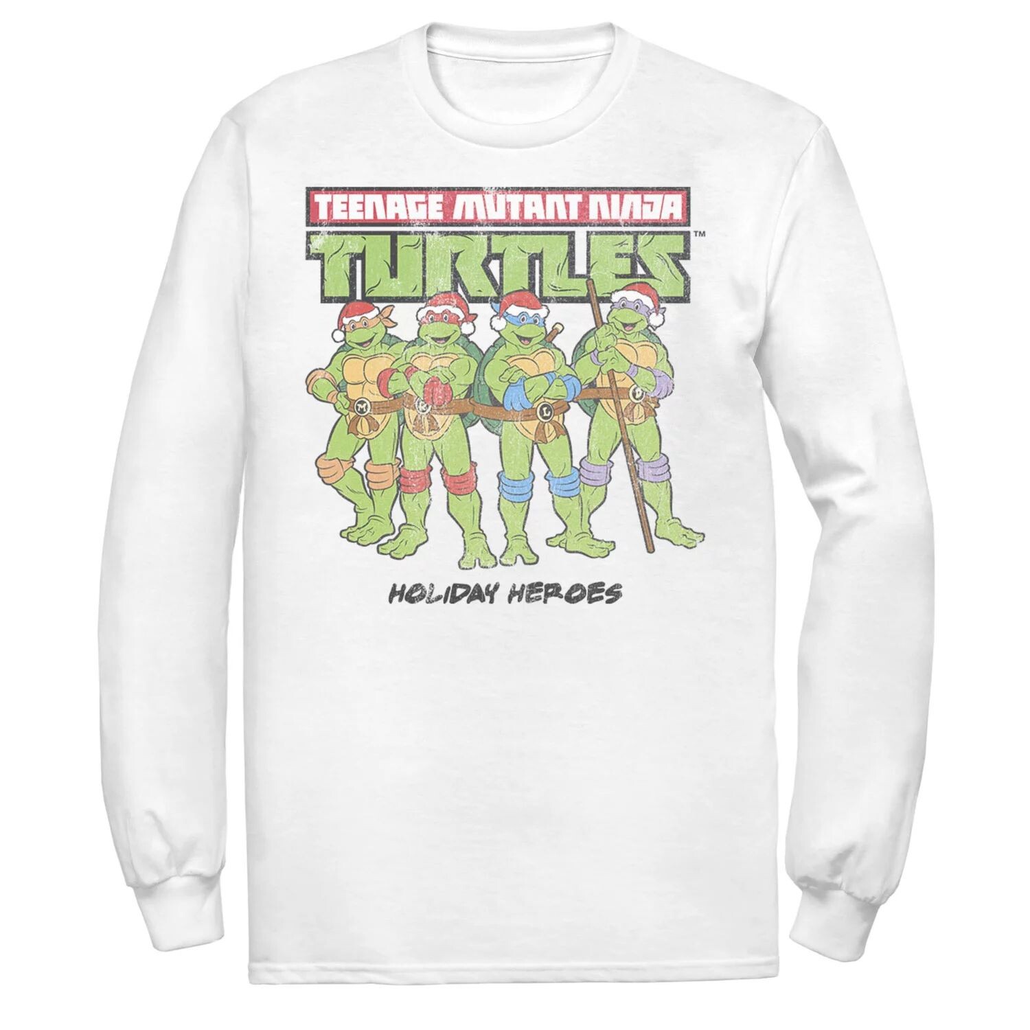 Мужская винтажная рождественская шляпа Санта-Клауса с черепахами ниндзя, групповая футболка с длинными рукавами Licensed Character
Мужская винтажная рождественская шляпа Санта-Клауса с черепахами ниндзя, групповая футболка с длинными рукавами Licensed Character