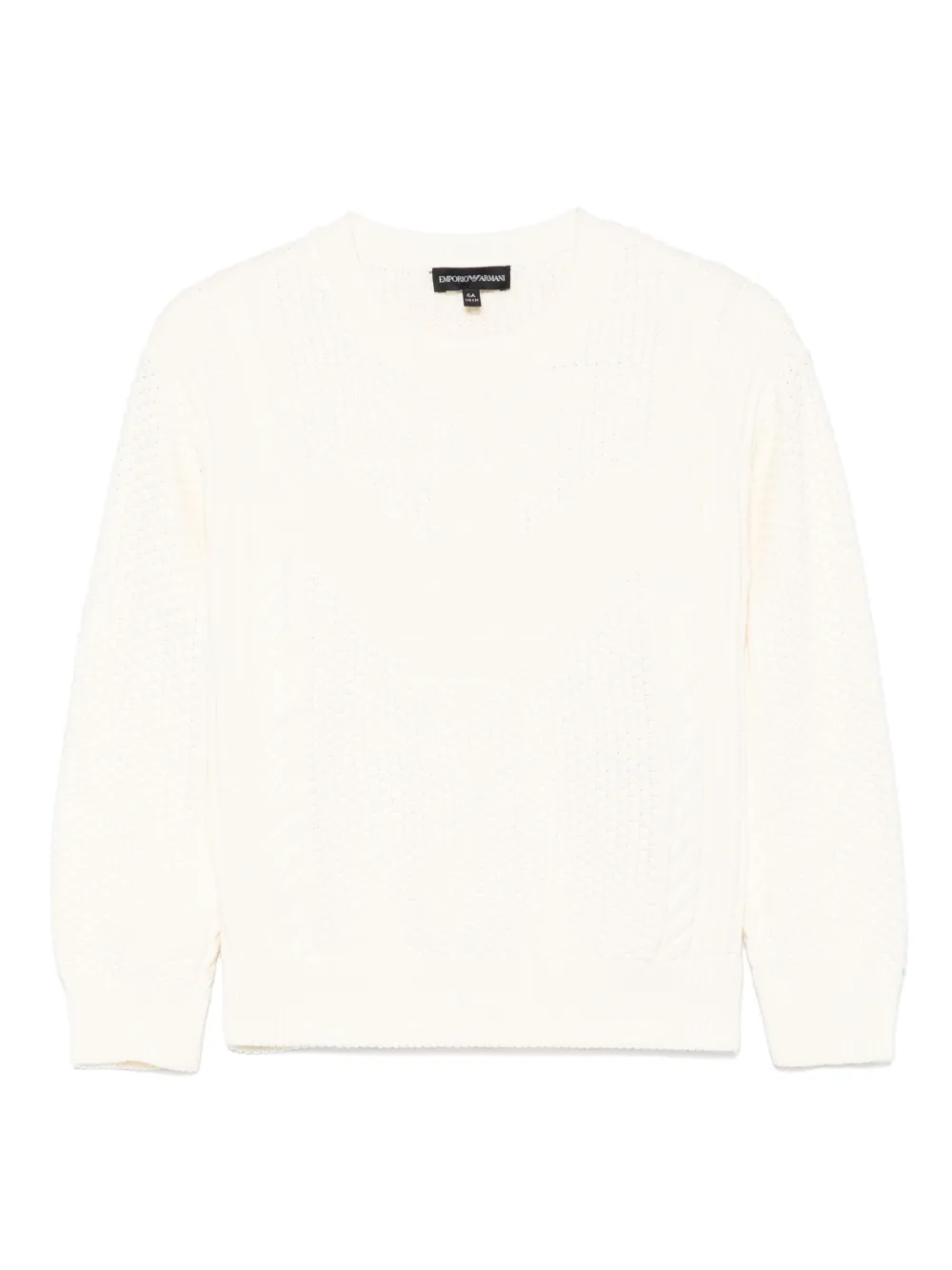 Свитер вязки интарсия с логотипом Emporio Armani Kids, белый
Свитер вязки интарсия с логотипом Emporio Armani Kids, белый